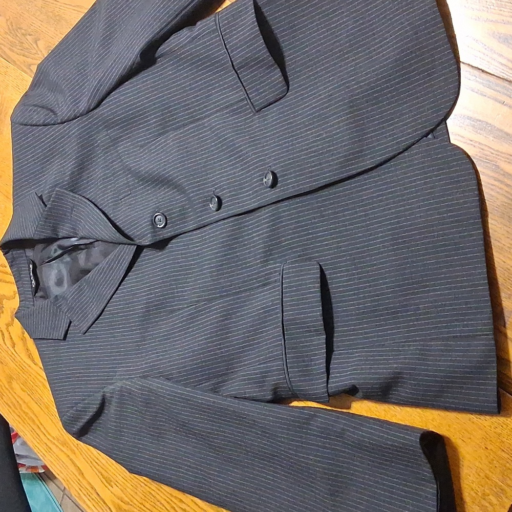 JoS. A BANK Mens BLAZER WOOL 38S BLACK STRIPPED Preowned Coat Jacket Sport ?